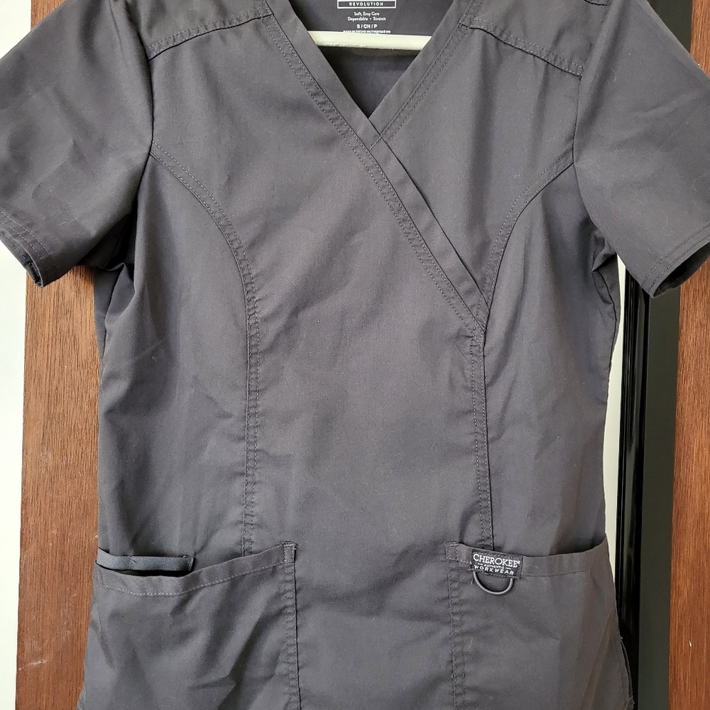 Dark gray scrub top
